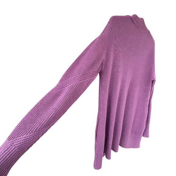 Lululemon Cashlu Sweater M/L Wrap Purple Knit Cardigan Viscose/Nylon Blend - Picture 6 of 9